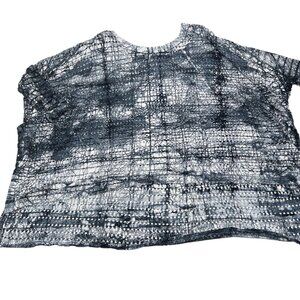 Hard Tail Forever Women's Size Small Black & White Tie-Dye Mesh Top Pullover